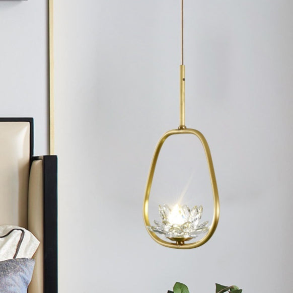 Copper bedside pendant light bedroom aesthetic warm