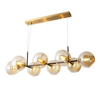 Creative long glass pendant light luxury modern kitchen island