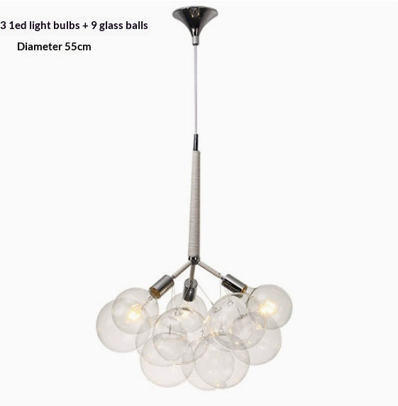 Transparent glass ball pendant nordic light luxury design