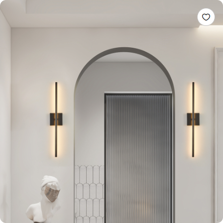 Matte black LED wall sconce set of 2 - modern bedroom hallway