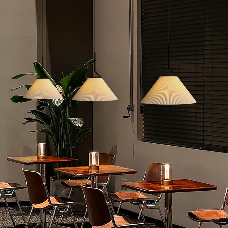 Cream fabric chandelier retro style dining room overhead pendant