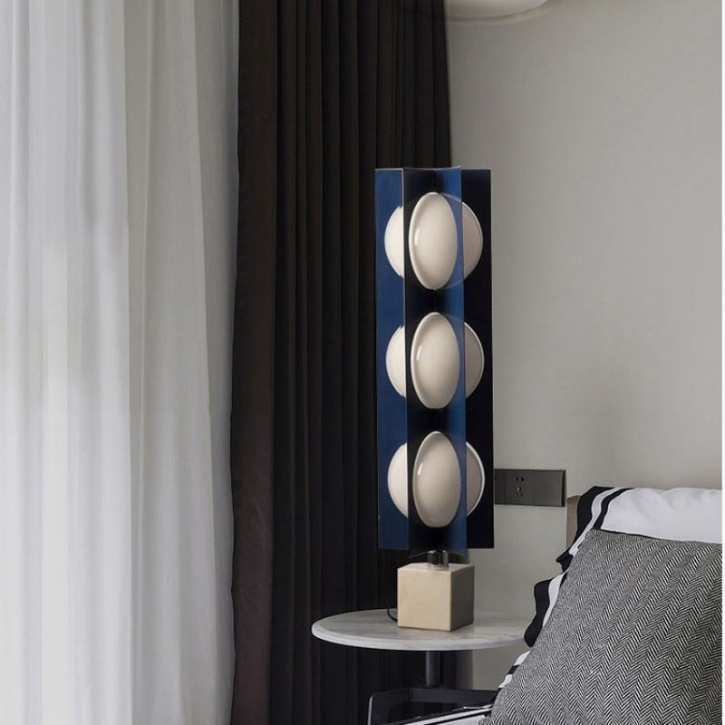 Marble finish pendant lamp minimalist contemporary desk style