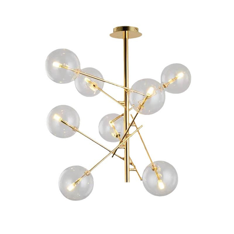 Glass chandelier multi-arm contemporary living room dining